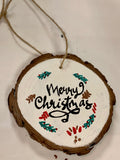 Merry Christmas Hand Painted Christmas Ornament