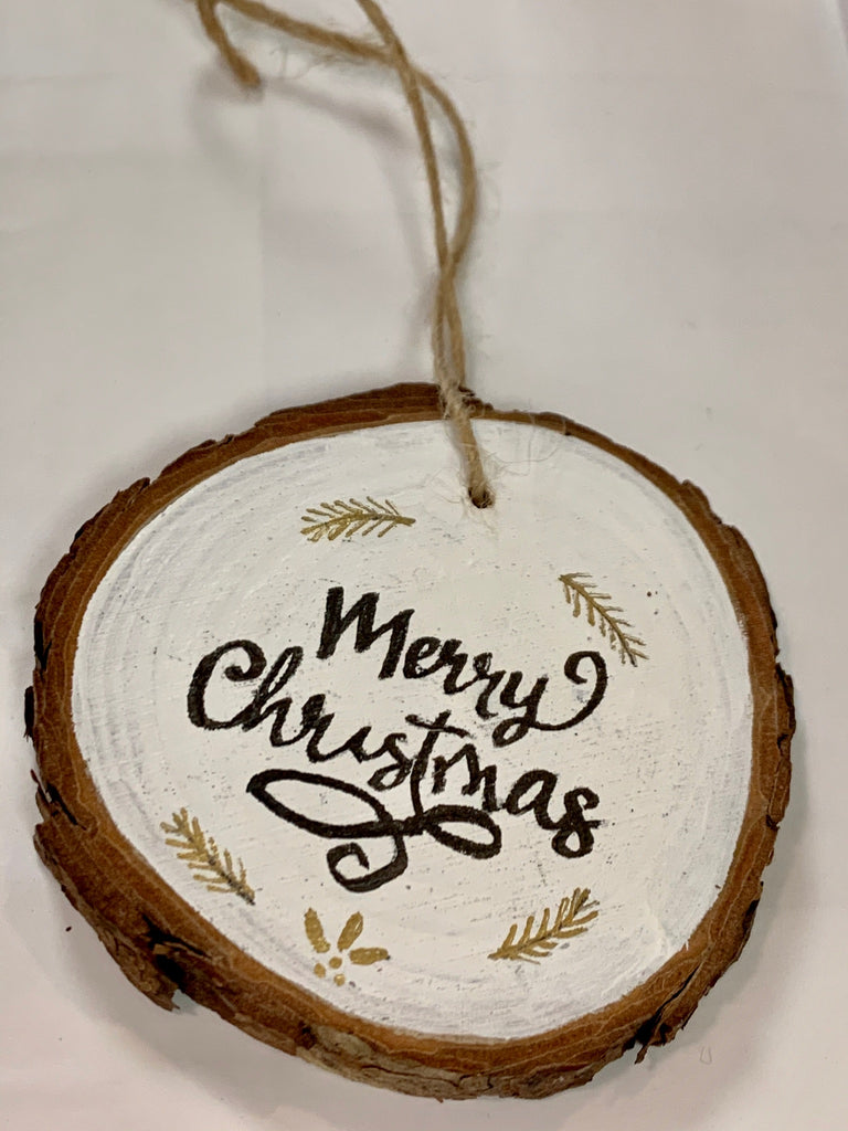 Merry Christmas Hand Painted Christmas Ornament